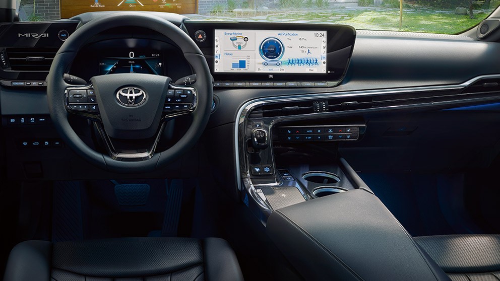 Toyota Mirai Hydrogène vue intérieure tableau de bord
