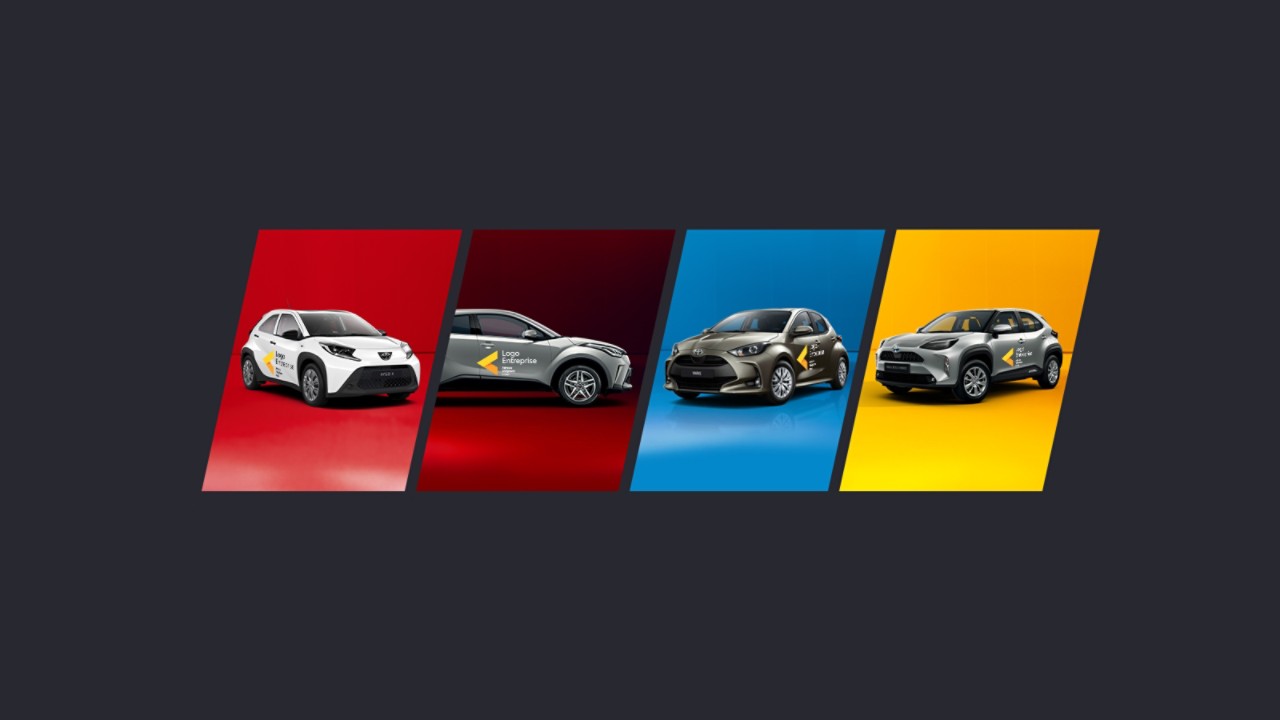 Les toyota font du commerce, marquage publicitaire