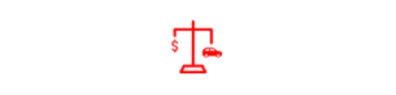 icone balance entre une voiture et de l'argent 