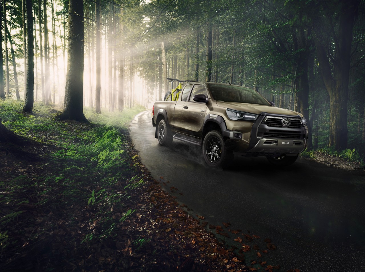 Hilux Toyota dans une forêt