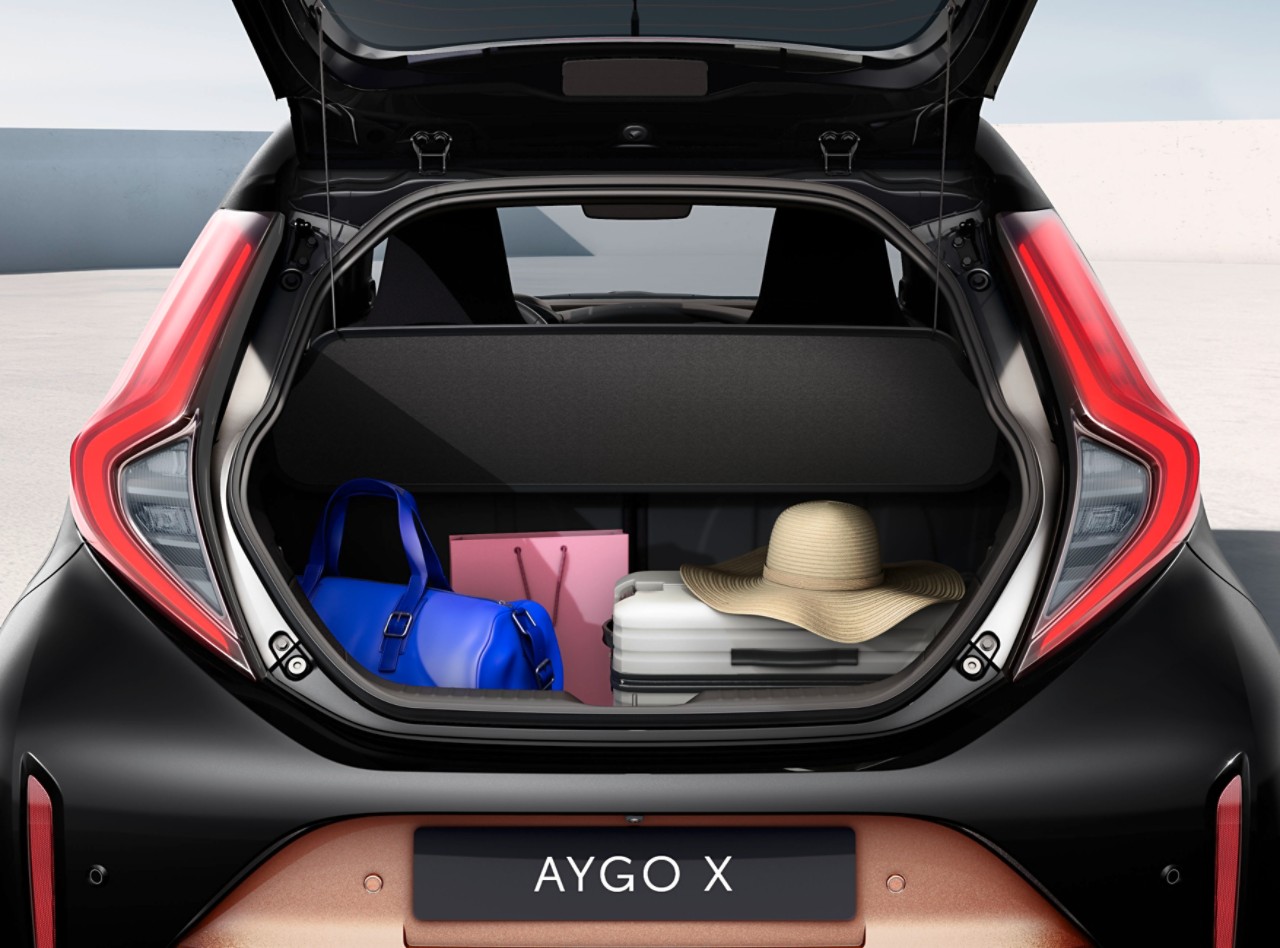 Aygo X’s boot full of luggage